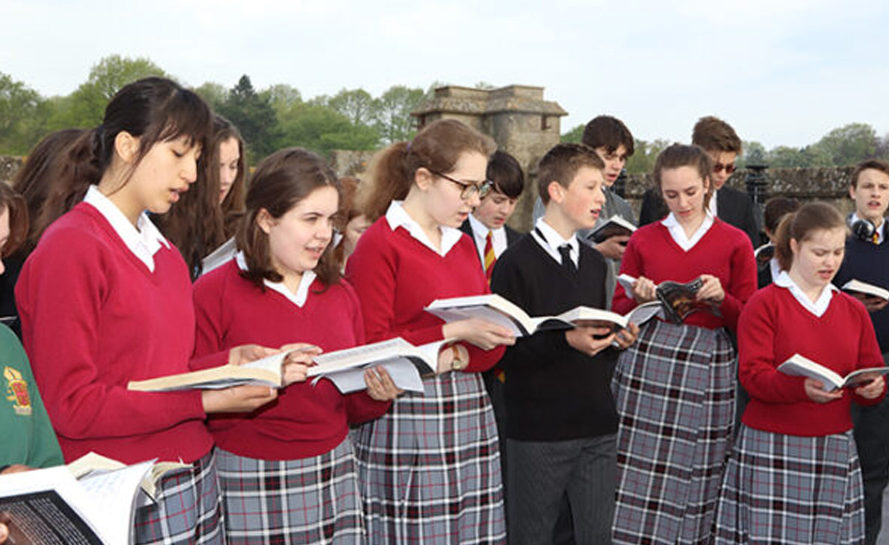 The boys and girls of the Mixed Chamber Choir were up early this morning for Downside School's 1st May tradition to celebration of the coming of Spring.