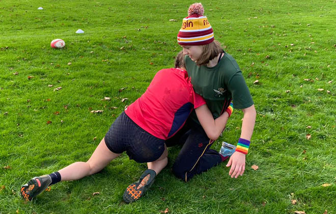 GIRLS' RUGBY AT DOWNSIDE at Downside School