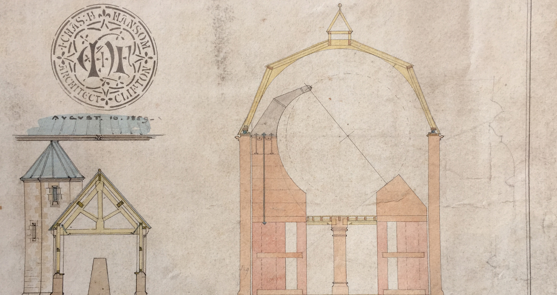 It was 20th January 1867, whilst the Downside School community was at Mass in the Old Chapel, when a great fire broke out in the Observatory. The fire had taken the telescope, and the rest of the contents before anything could be saved.  
