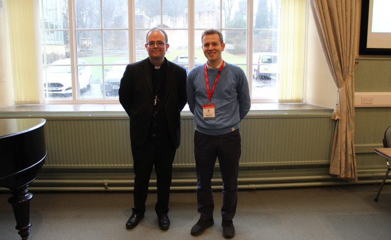 Hugo Whyte (R12) and Fr Michael Patey