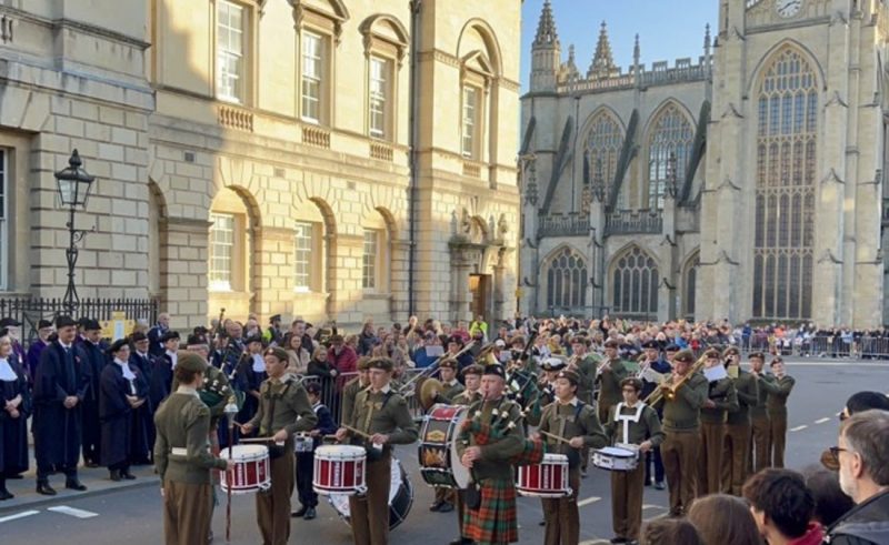 Downside School Remembrance Parade in bath