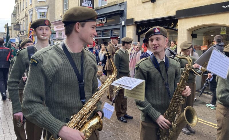 We were very proud that the Downside School Band was asked to lead the Bath Remembrance Day parade on Sunday (accompanied by Owain Daley (R21) on the bagpipes).