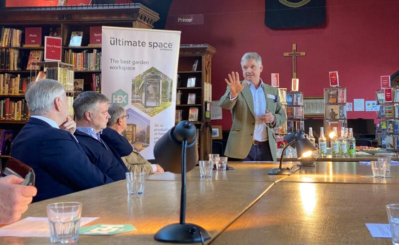 The Petre Library was the perfect setting for the inaugural themed Business Lunch at Downside School on Thursday 14th December.