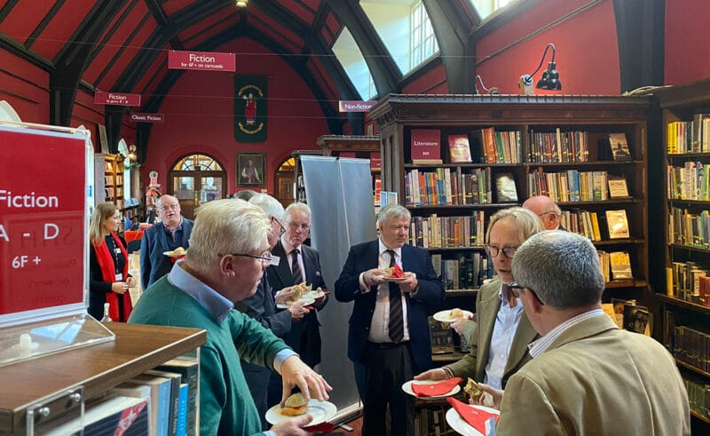 The Petre Library was the perfect setting for the inaugural themed Business Lunch at Downside School on Thursday 14th December.