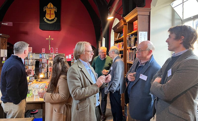 The Petre Library was the perfect setting for the inaugural themed Business Lunch at Downside School on Thursday 14th December.