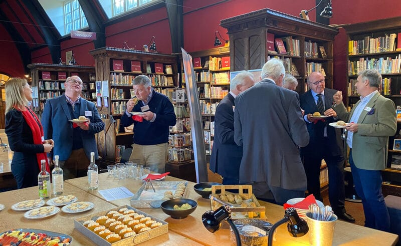 The Petre Library was the perfect setting for the inaugural themed Business Lunch at Downside School on Thursday 14th December.