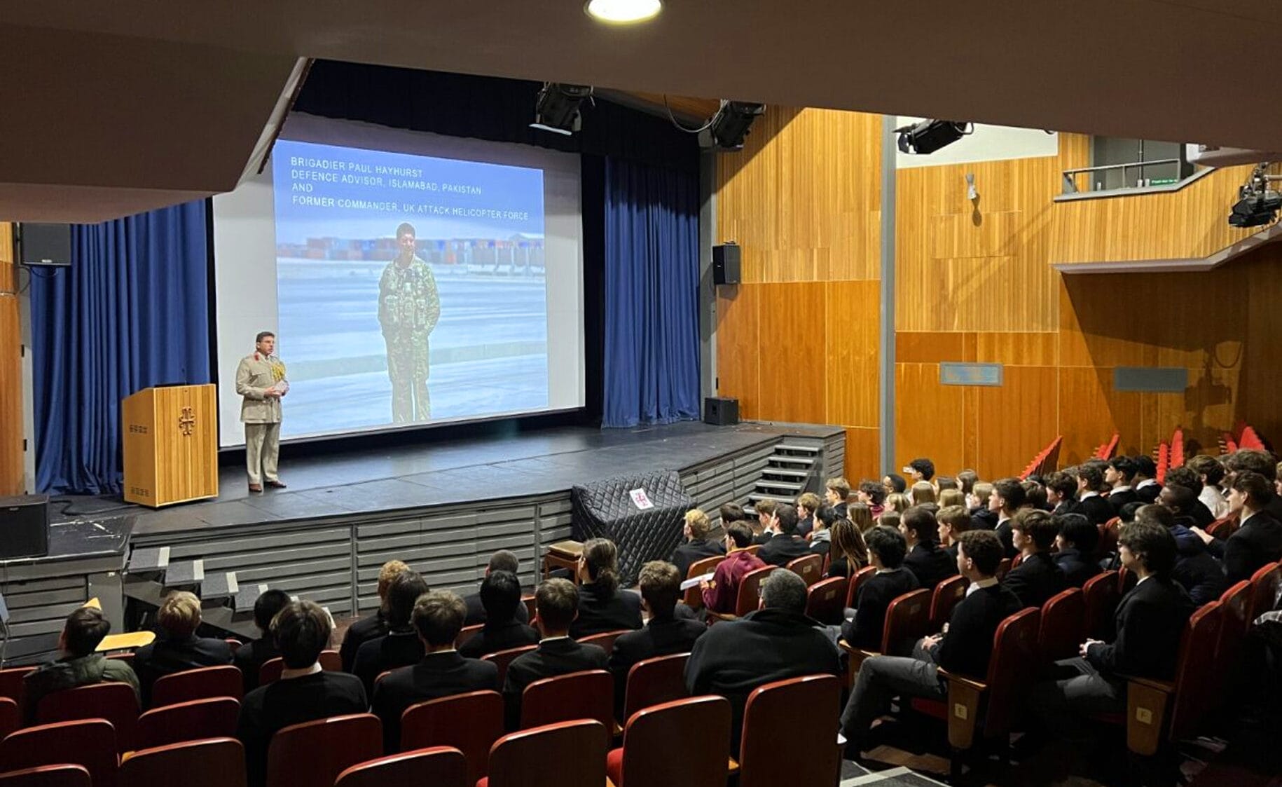 On Wednesday, Downside School were delighted to welcome Brigadier Paul Hayhurst who gave the first lecture in our Sixth Form series for the Easter term.