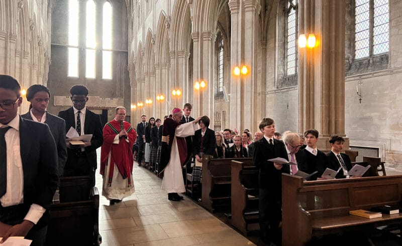 On Friday 3rd May, Bishop Declan visited Downside School for the final time to celebrate the Sacrament of Confirmation with our pupils.