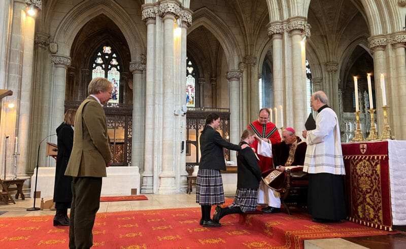 On Friday 3rd May, Bishop Declan visited Downside School for the final time to celebrate the Sacrament of Confirmation with our pupils.