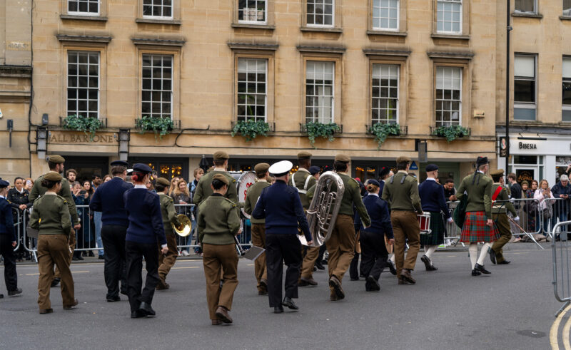 On Sunday 10th November the Downside School CCF Band along with the Pipes and Drums had the honour of leading the Bath Remembrance Parade.