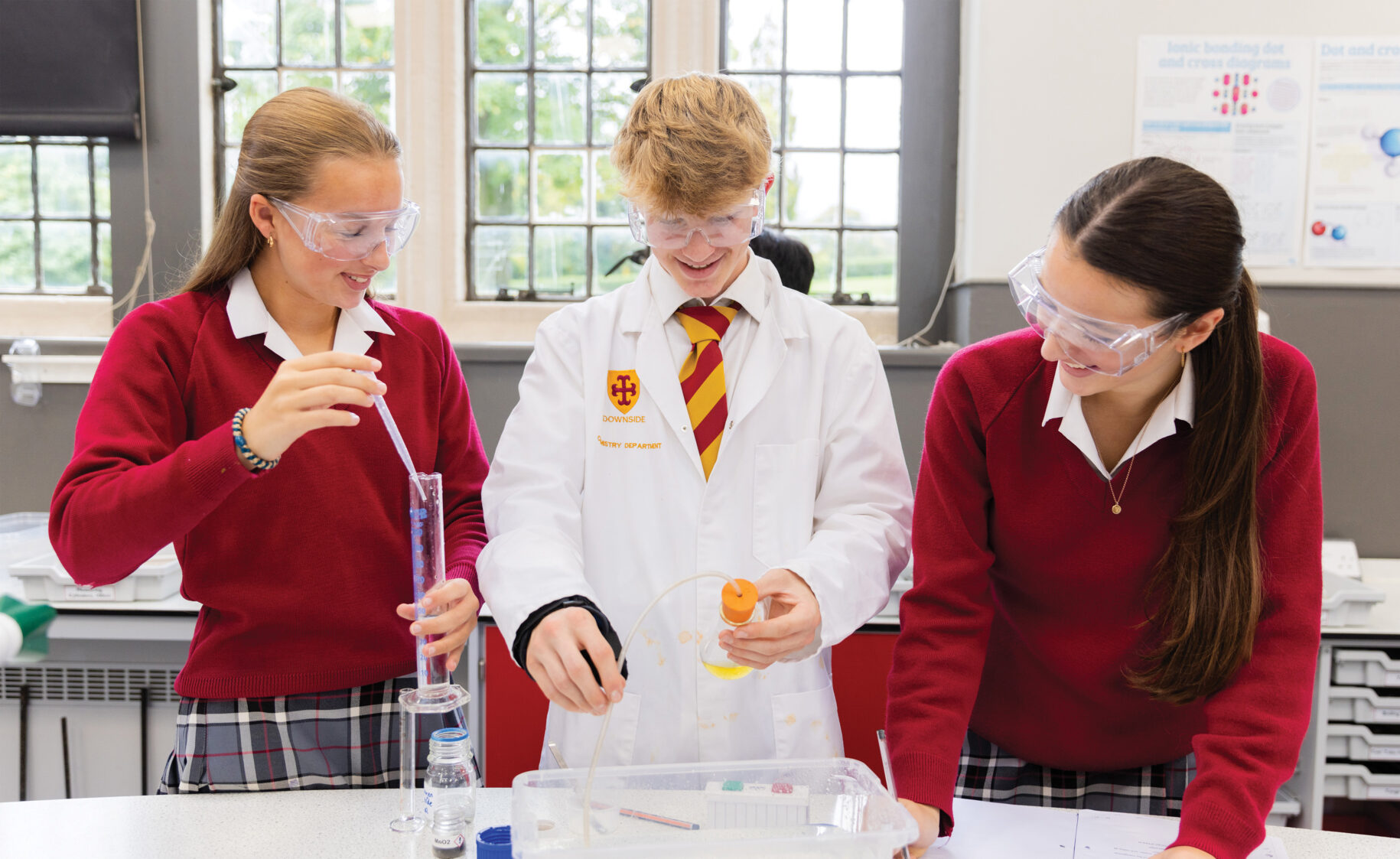 When studying chemistry at Downside School you will develop your skills in listening, communication, problem-solving and apply knowledge and skills in real-world settings